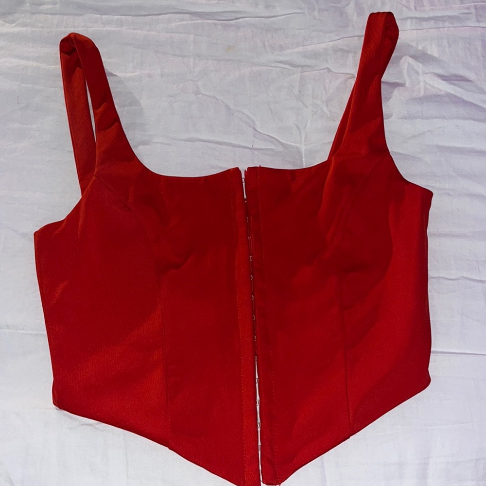 Red corset top